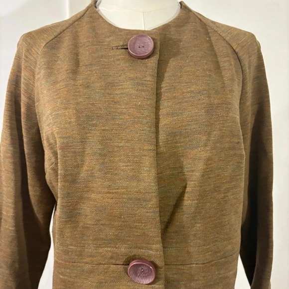 Vintage 100% Wool Women’s Brown Button Cardigan Blouse Size 10 Made In Italy - Picture 7 of 10